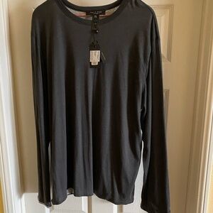rag and bone Black/Heather Grey Reverse LS Shirt​​​​​​​​​​​​